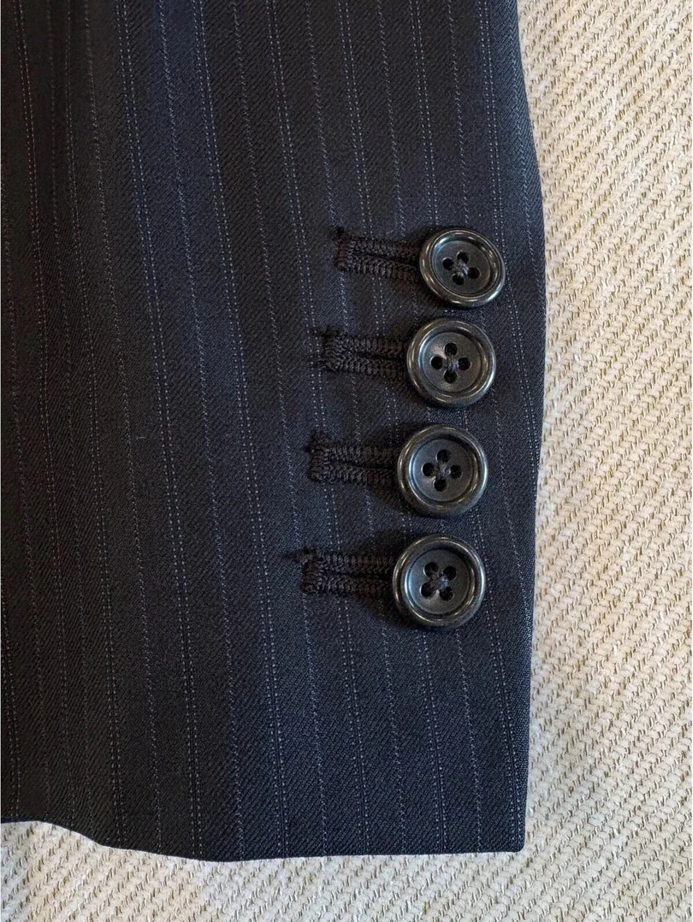 Jos. A. Bank Signature Platinum Black Pinstripe 41R 33W NWOT